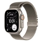 Apple Watch Ultra 3 GPS + Cellular 49mm Natural Titanium Case with Natural Titanium Milanese Loop - Small MEWW4QR/A