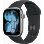 Apple Watch Series 11 42mm Space Grey Aluminium Case With Black Sport Band M/L MEQX4RK/A