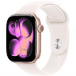 Apple Watch Series 11 46mm Rose Gold Aluminium Case With Light Blush Sport Band M/L MEV74X/A