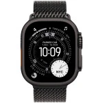 Apple Watch Ultra 3 GPS + Cellular 49mm Black Titanium Case with Black Titanium Milanese Loop - Medium MF1Q4QR/A