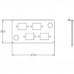Аксессуар для оптических сетей Hyperline Модуль 4xSC Simplex type 67х35mm FO-FP-4SC