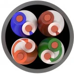 Кабель витая пара KCEP U/UTP 4х2хAWG 24/1 PVC Cat.5e