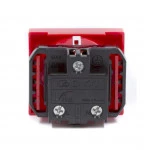 Аксессуар для кабельных сетей DKC Розетка силовая серия Viva, 2Р+Е, со шторками, с заземлением, 2 мод., цвет красный 45015_r