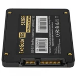 Внутренний накопитель ExeGate NextPro+ UV500TS512 EX280463RUS SSD (твердотельные), 512 ГБ, 2.5 дюйма, SATA