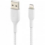 Кабель интерфейсный Belkin BRAIDED white (1m) CAA002BT1MWH