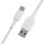 Кабель интерфейсный Belkin BRAIDED white (1m) CAB002BT1MWH