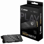 Внутренний жесткий диск MSI SPATIUM M480 PLAY SPATIUM M480 PCIe 4.0 NVMe M.2 2TB PLAY (SSD (твердотельные), 2 ТБ, M.2)