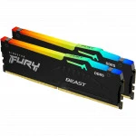 ОЗУ Kingston Fury Beast Black RGB KF556C36BBEAK2-32 DIMM, DDR5, 32 Гб (2 х 16 Гб), 5600 МГц