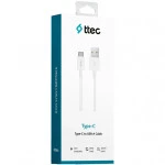 Кабель интерфейсный Ttec Кабель Type C Charge / Data Cable 2.0 White 2DK12B