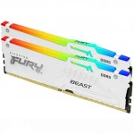 ОЗУ Kingston Fury Beast White RGB KF552C40BWAK2-32 DIMM, DDR5, 32 Гб (2 х 16 Гб), 5200 МГц