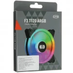 Система охлаждения PCcooler F3 T120 ARGB 120х120x25 черный F3-T120BKAM1-GL (Для системного блока)