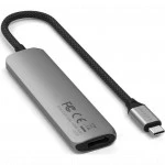 Satechi 4-in-1 USB-C Slim Multiport Adapter 4K Space Grey ST-P4SM