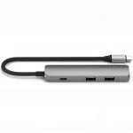 Satechi 4-in-1 USB-C Slim Multiport Adapter 4K Space Grey ST-P4SM