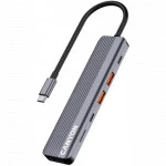 Аксессуар для ПК и Ноутбука Canyon USB-хаб DS-17 6in1 4k USB-C Grey CNS-TDS17