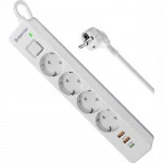 Сетевой фильтр Defender DFS-143 White 99434