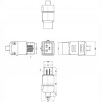 Опция для ИБП Hyperline Разъем IEC 60320 C20 220В 16A на кабель CON-IEC320C20