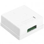 Сетевая розетка Hyperline Розетка компьютерная RJ-45(8P8C) категория 5e двойная внешняя SB1-2-8P8C-C5e-WH