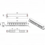 Аксессуар для серверного шкафа Hyperline Кабельный организатор пластиковый с крышкой глубина 66 мм широкие вводы 19" 1U CM-1U-D66-PL-COV