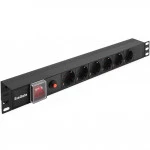 Аксессуар для серверного шкафа ExeGate Блок розеток горизонтальный ServerPro (19", 1U, 6 Schuko) EX280830RUS