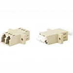 Аксессуар для оптических сетей Hyperline Оптический проходной адаптер LC/PC-LC/PC MM duplex корпус пластиковый бежевый белые колпачки FA-P11Z-DLC/DLC-N/WH-BG