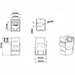Модуль Hyperline Модуль Keystone Jack RJ-45(8P8C) категория 5e KJ8-8P8C-C5E-180-WH