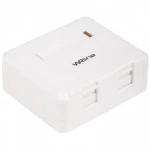 Аксессуар для кабельных сетей WRline Корпус настенной розетки для установки 2-х вставок типа Keystone Jack цвет белый WR-MB-2