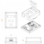 Сетевая розетка Hyperline Розетка компьютерная RJ-45(8P8C) категория 6 одинарная внешняя Dual IDC SB1-1-8P8C-C6-WH