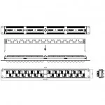 Патч-панель Hyperline PP2A-19-24S-8P8C-C6-110 24 порта, Flat, Cat. 6