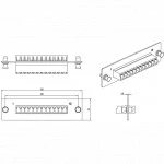 Аксессуар для серверного шкафа Hyperline Панель для FO-19BX с 12 LC адаптерами 12 волокон одномод OS1/OS2 120x32 мм FO-FPM-W120H32-12LC-BL