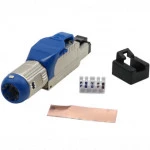 Инструмент для монтажа СКС Hyperline Разъем полевой оконцовки RJ-45 (8P8C) под витую пару для одножильного кабеля PLUE-8P8C-S-C8-SH-BL