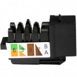 Коннектор WRline Вставка Keystone Jack RJ-45 90 градусов категория 5e неэкранированная заделка тип 110 цвет черный WR-KJ-RJ45-C5E-90-SW-BK