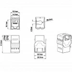 Модуль Hyperline Модуль Keystone Jack RJ-45(8P8C) категория 6 KJ8-8P8C-C6-180-BK