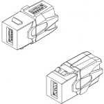 Кабельный канал Hyperline Вставка формата Keystone Jack с проходным адаптером USB 3.0 (Type A) 90 градусов KJ1-USB-VA3-BK