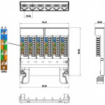 Аксессуар для кабельных сетей Hyperline Кассета для медных претерминированных решений 6 экранированных портов RJ-45 категории 6A PPTR-CSS-1-6xRJ45-C6A-SH-STL