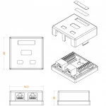 Сетевая розетка Hyperline Розетка компьютерная RJ-45(8P8C) категория 6 двойная внешняя SB1-2-8P8C-C6-WH