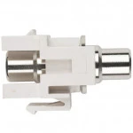 Аксессуар для оптических сетей Hyperline Вставка формата Keystone Jack с проходным адаптером RCA (зеленый) D type ROHS белая KJ1-RCA/GN-D-WH