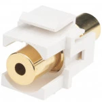 Модуль Hyperline Модуль формата Keystone Jack с проходным адаптером TRS 3.5 мм gold plated ROHS белый KJ1-TRS-D3.5G-WH