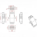 Аксессуар для оптических сетей Hyperline Оптический проходной адаптер LC-LC SM duplex корпус пластиковый синий белые колпачки FA-P11Z-DLC/DLC-N/WH-BL