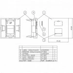 Кабельный канал Hyperline Вставка 45x45 (аналог Mosaic) для 1 модуля формата Keystone Jack, со шторкой SIP2-1K-M45-45