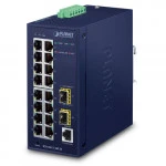 Коммутатор Planet IP30 Industrial L2/L4 IGS-4215-16T2S 1000 Base-TX (1000 мбит/с), 2 SFP порта