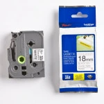 Расходный материал Brother Плёнка повышенной адгезии для наклеек Brother TZES-241 чёрный шрифт на белой основе, 18мм*8м TZES241