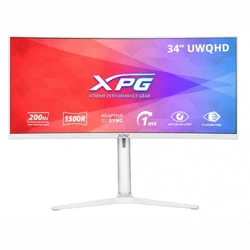 Монитор XPG RIFT R34WXC White RIFT R34WXC-WHCEU 34 ", VA, Ultra-Wide QHD 3440x1440 (21:9), 200 Гц