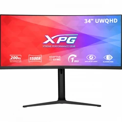 Монитор XPG RIFT R34WXC Black RIFT R34WXC-BKCEU|| 34 ", VA, Ultra-Wide QHD 3440x1440 (21:9), 200 Гц