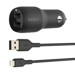 Belkin Car Charger 24W Dual USB-A CCD001BT1MBK 24