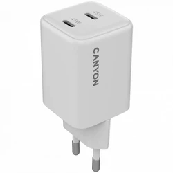 Аксессуары для смартфона Canyon CU45CC GaN 45W 2xPD EU White CNS-CUW45CC