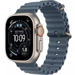 Apple Watch Ultra 3 GPS + Cellular 49mm Natural Titanium Case with Anchor Blue Ocean Band MEWH4QR/A