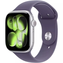 Apple Watch Series 11 GPS 46mm Silver Aluminium Case with Purple Fog Sport Band - S/M MEV94RK/A