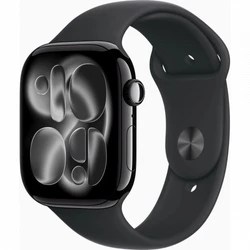 Apple Watch Series 11 46mm Jet Black Aluminium Case With Black Sport Band M/L MEUX4X/A