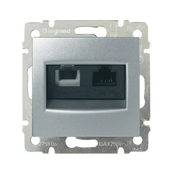 Сетевая розетка Legrand ValenaRJ11/RJ45 UTP кат.6 ал 770280