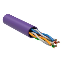 Кабель витая пара ITK U/UTP кат.5E 4х2х24AWG solid LSZH нг(А)-HF фиолетовый (305м) LC1-C5E04-126